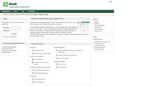 
                            8. TD Bank, America's Most Convenient Bank Suppliers Portal