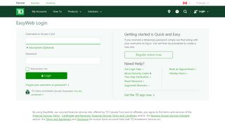 
                            4. TD Login - EasyWeb