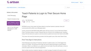 
                            4. Teach Patients to Login to Their Secure Home Page – Artisan Medical ...