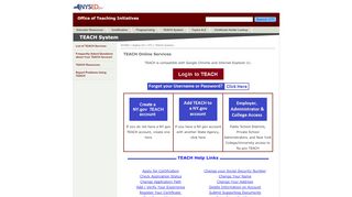 
                            4. TEACH Resources: TEACH System :OTI:NYSED