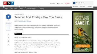 
                            8. Teacher And Prodigy Play The Blues : NPR