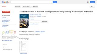 
                            6. Teacher Education in Australia: Investigations into Programming, ...