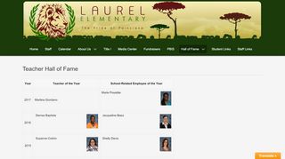 
                            4. Teacher Hall of Fame – Laurel Elementary