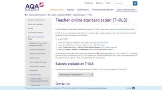 
                            3. Teacher online standardisation (T-OLS) - AQA