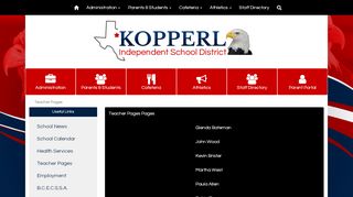 
                            7. Teacher Pages - Kopperl Independent School District