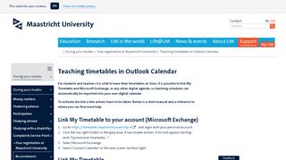
                            2. Teaching timetables in Outlook Calendar - Maastricht University