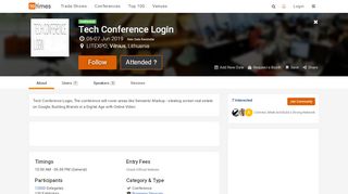 
                            8. Tech Conference Login (Jun 2019), Vilnius Lithuania - Conference