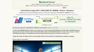 
                            8. Tech Premier League 2017: CARLCARE VS. AFMOBI - Phones ...