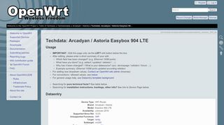 
                            4. Techdata: Arcadyan / Astoria Easybox 904 LTE - OpenWrt