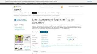 
                            1. TechNet Limit concurrent logins in Active Directory