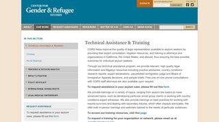 
                            5. Technical Assistance & Training | Center for Gender and Refugee ...