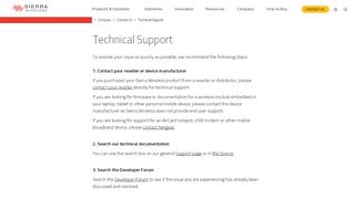 
                            2. Technical Support | Sierra Wireless