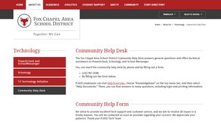 
                            8. Technology / Community Help Desk - Fox Chapel Area School District