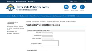 
                            2. Technology Contact Information - River Vale Public Schools