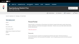 
                            4. Technology / Parent Portal - Spartanburg District Five