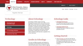 
                            9. Technology / Schoology - Fox Chapel Area School District