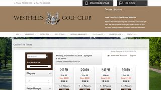 
                            7. Tee Times - Westfields Golf Club