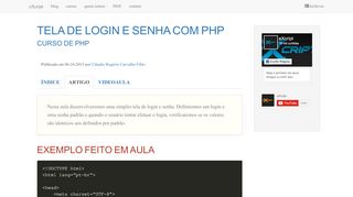 
                            1. Tela de Login e Senha com PHP - eXcript