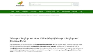 
                            4. Telangana Employment News 2019 in Telugu | Telangana ...