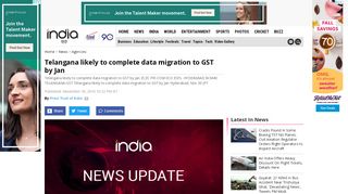 
                            7. Telangana likely to complete data migration to GST by Jan - India.com