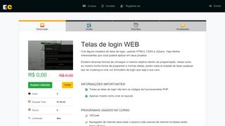 
                            8. Telas de login WEB - edivamcabral.com.br