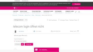 
                            6. telecom login öffnet nicht | Telekom hilft Community