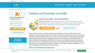 
                            7. Telefon und Kontakt von EMB - energiemarie.de