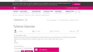 
                            6. Telekom Kalender | Telekom hilft Community