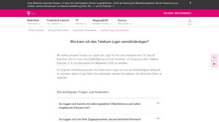 
                            2. Telekom Login mit E-Mail Adresse | Telekom Hilfe
