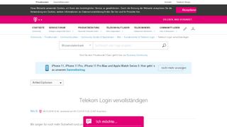 
                            6. Telekom Login vervollständigen | Telekom hilft Community