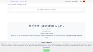 
                            5. Telekom Speedport W 724V Standard-Router-Login und Passwort