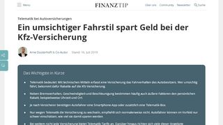 
                            7. Telematik-Tarif bei der Kfz-Versicherung - Finanztip