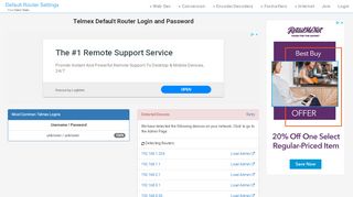 
                            6. Telmex Default Router Login and Password - Clean CSS