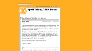 
                            2. Telnet server login problems - KpyM Telnet/SSH Server Forum