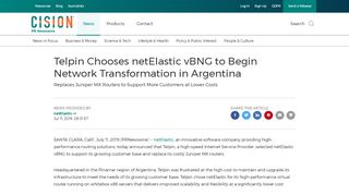 
                            4. Telpin Chooses netElastic vBNG to Begin Network ...