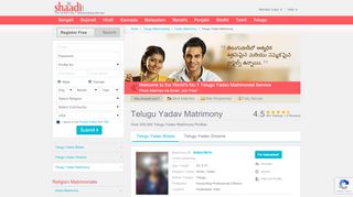 
                            7. Telugu Yadav Matrimony - Shaadi.com
