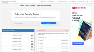 
                            1. Telus Default Router Login and Password - Clean CSS