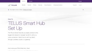 
                            3. TELUS Smart Hub Set Up | Help | TELUS Business