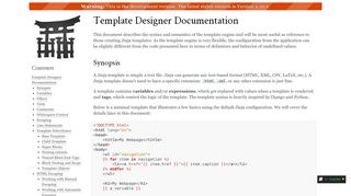 
                            2. Template Designer Documentation — Jinja Documentation (2.10.x)