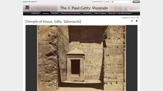 
                            8. [Temple of Horus, Edfu, Tabernacle] (Getty Museum) - The Getty