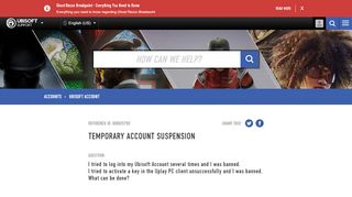 
                            9. Temporary Account Suspension - Ubisoft Support