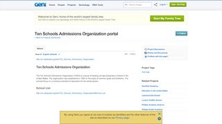 
                            7. Ten Schools Admissions Organization portal - Geni