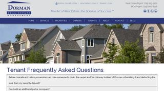 
                            6. Tenant FAQs - Dorman Real Estate Management