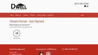 
                            6. Tenant Portal – Get Started - Dwell Management