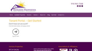 
                            1. Tenant Portal Sign Up | Horizon Properties | Sacramento Area