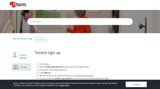 
                            1. Tenant sign up – 1form Help Centre