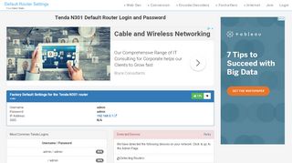 
                            6. Tenda N301 Default Router Login and Password - Clean CSS