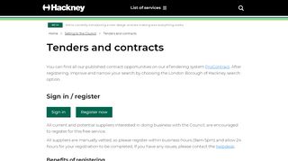 
                            6. Tenders and contracts | Hackney Council