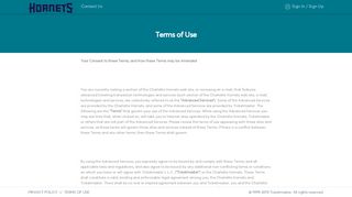 
                            2. Terms And Conditions | Charlotte Hornets Account Manager