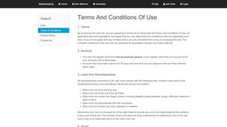 
                            8. Terms And Conditions Of Use | Advercoins